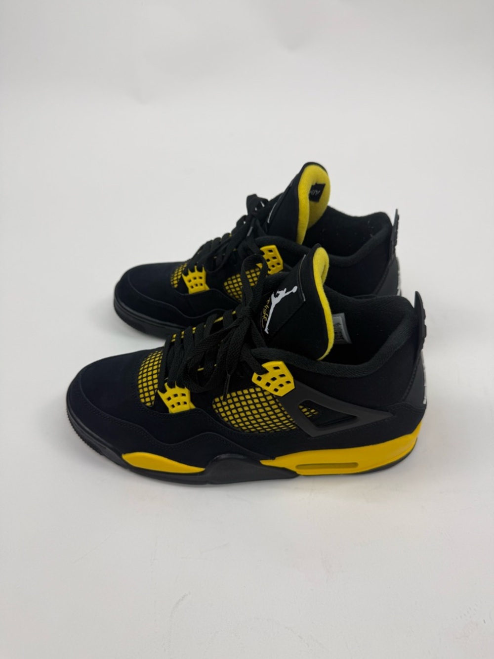 Jordan 4 Retro Thunder Black and Yellow Sneakers - Picture 4 of 6